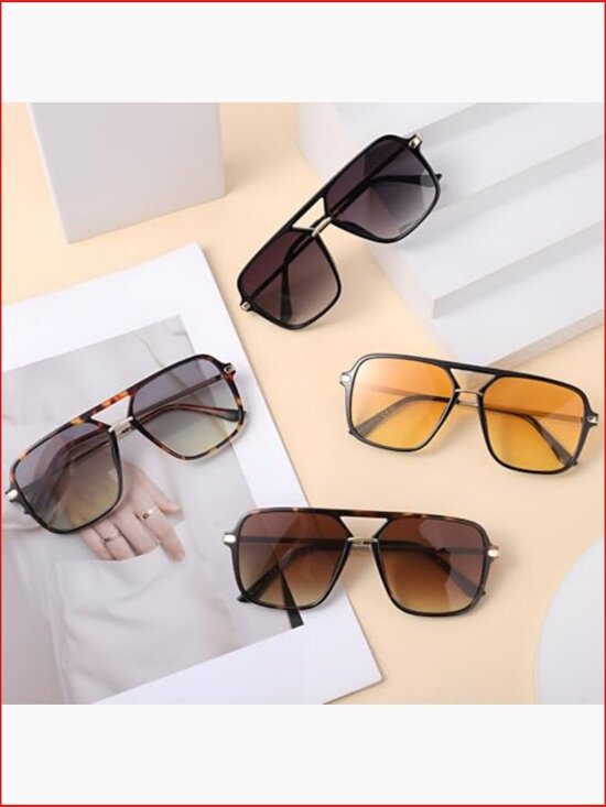 Vintage Oversized Square Sunglasses with Polarized UV400 Protection main image 5